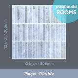 3D Tiles - Finger Tile in Marble (12x12in)