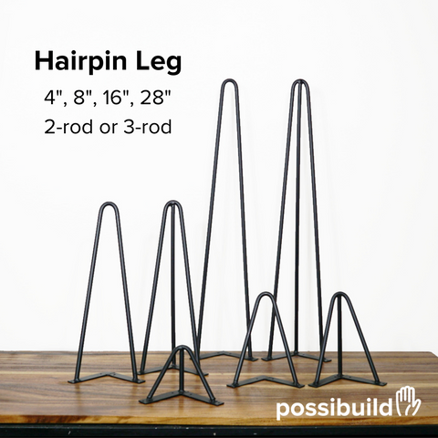 Hairpin Furniture Legs, 10cm / 20cm / 41cm / 71cm