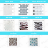 3D Tiles - Subway White with Grey